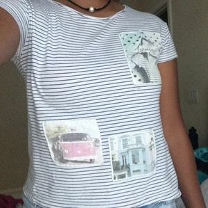 Striped t-shirt with design